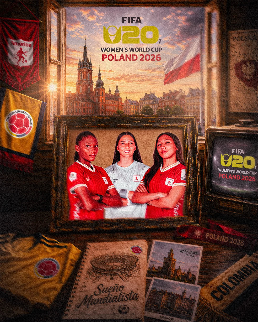 Tres corazones escarlatas, un mismo sueño mundialista.