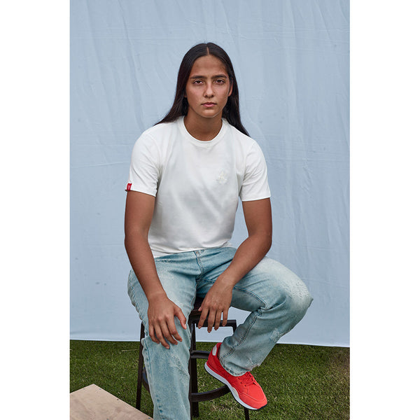 CAMISETA BASICA BLANCO HUESO